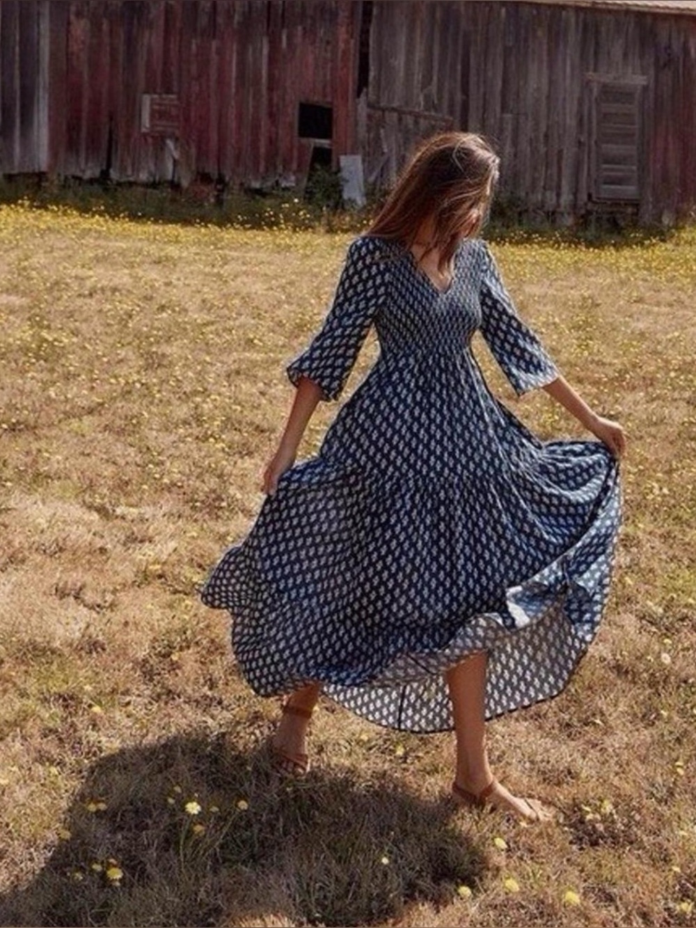 Christy Dawn Basil Dress Sea Block size XS/S cottage core